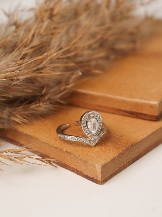 SILVER CROWN RING
