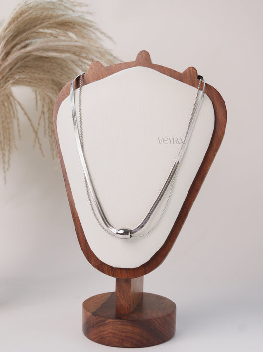 CAELUM SILVER DOUBLE LAYER NECKLACE