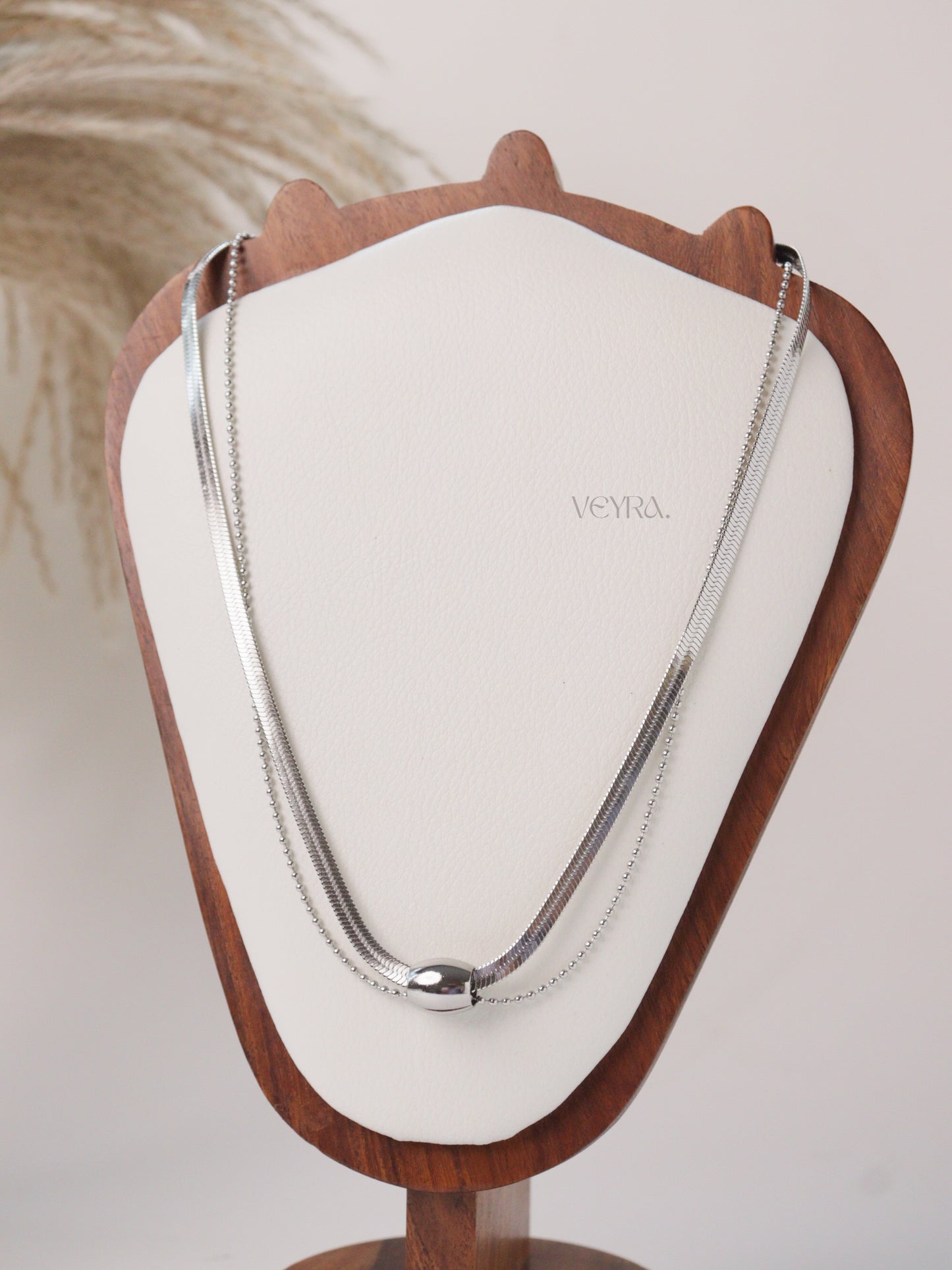 CAELUM SILVER DOUBLE LAYER NECKLACE