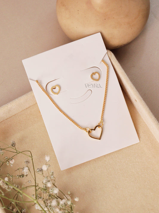 CUTE HEART NECKLACE SET